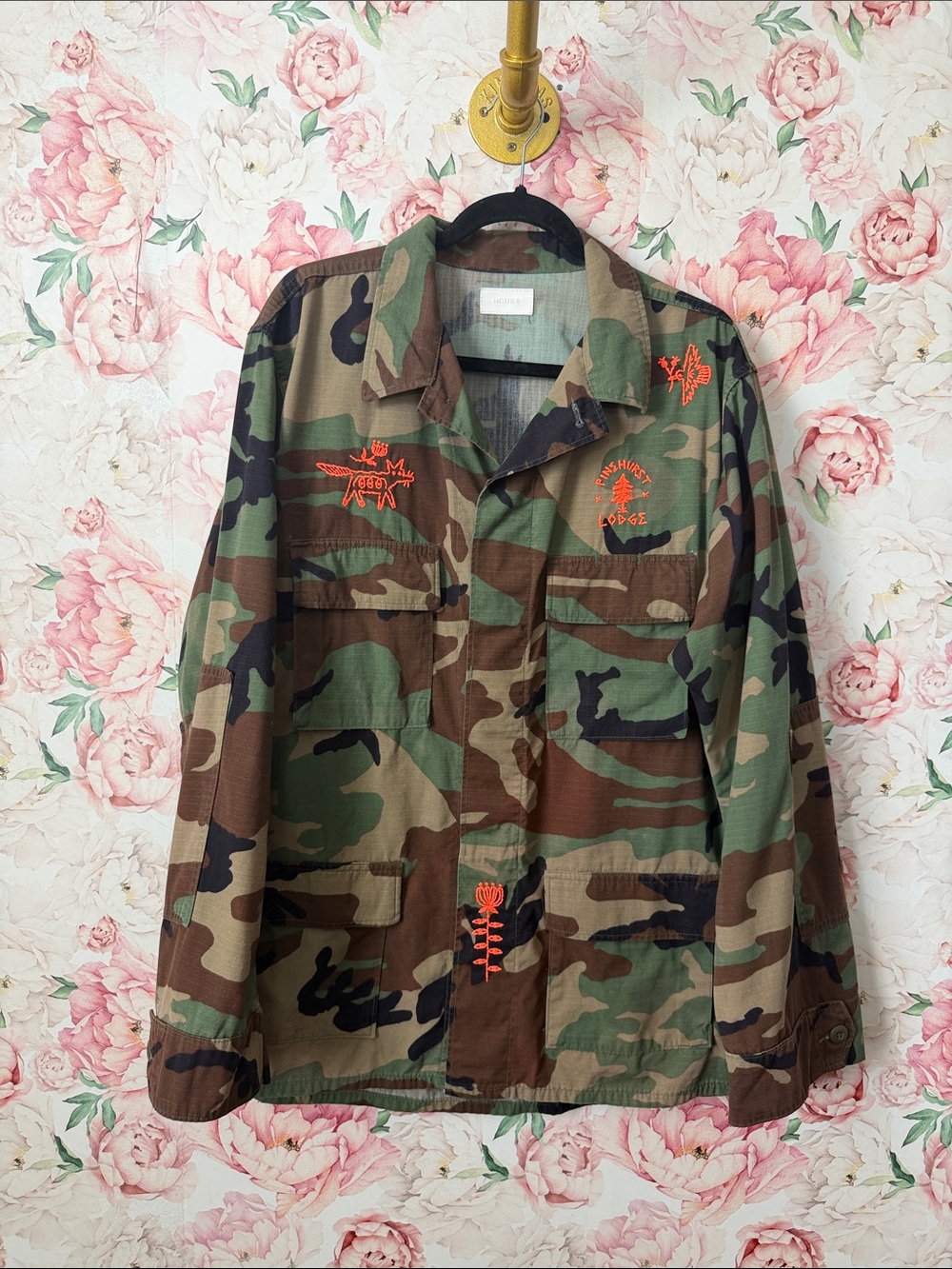 EUC MOTHER The Honor Guard No Man's Land Camo Button Up Jacket Shacket size XL